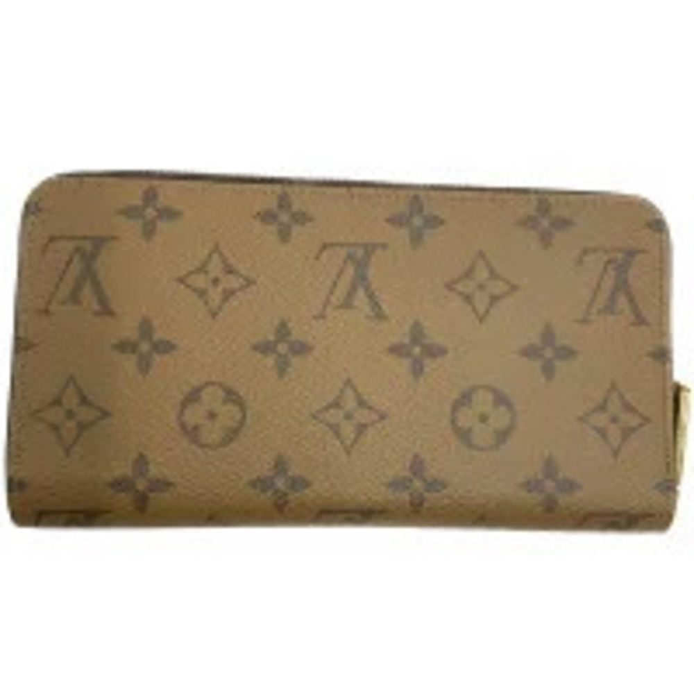 Louis Vuitton Round Zippy Zipper Monogram Long Reverse Wallet Brown